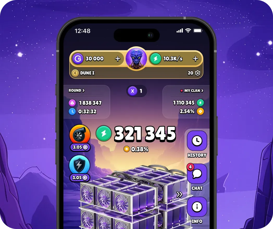 Miner Wars gameplay in the GoMining app